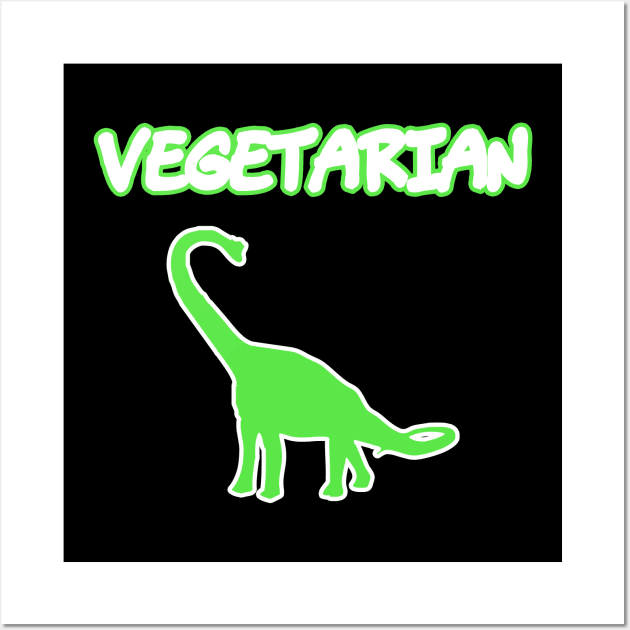 Vegetarian Long Neck Brachiosaurus Diet Funny Wall Art by charlescheshire
